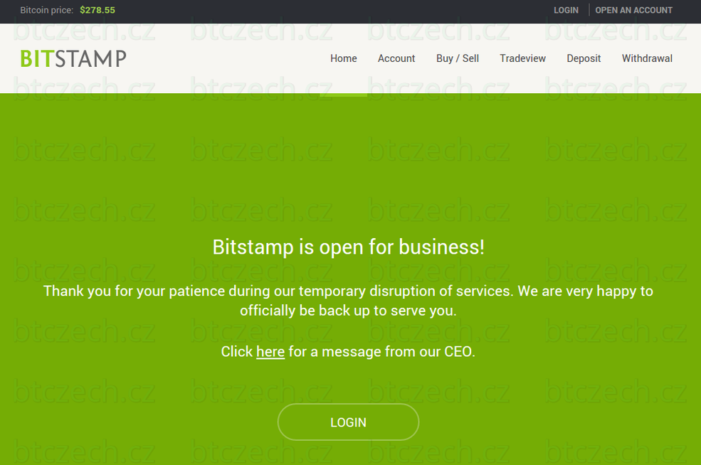 Bitstamp je zpět